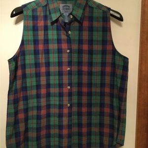Cambridge Dry Goods Sleeveless Cotton Shirt. Size 16